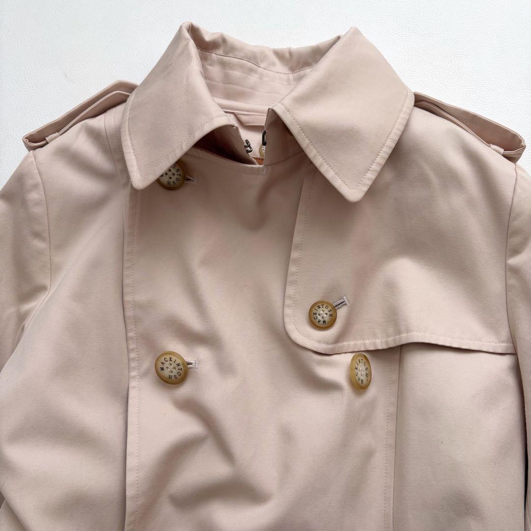 大きいサイズ　マッキントッシュ　トレンチコート　ピンクベージュ　ライナー　44