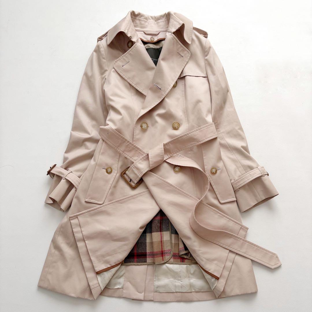 大きいサイズ　マッキントッシュ　トレンチコート　ピンクベージュ　ライナー　44