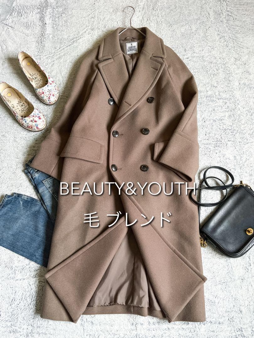 【BEAUTY&YOUTH】HAMILTON ウール メルトンロングPコート