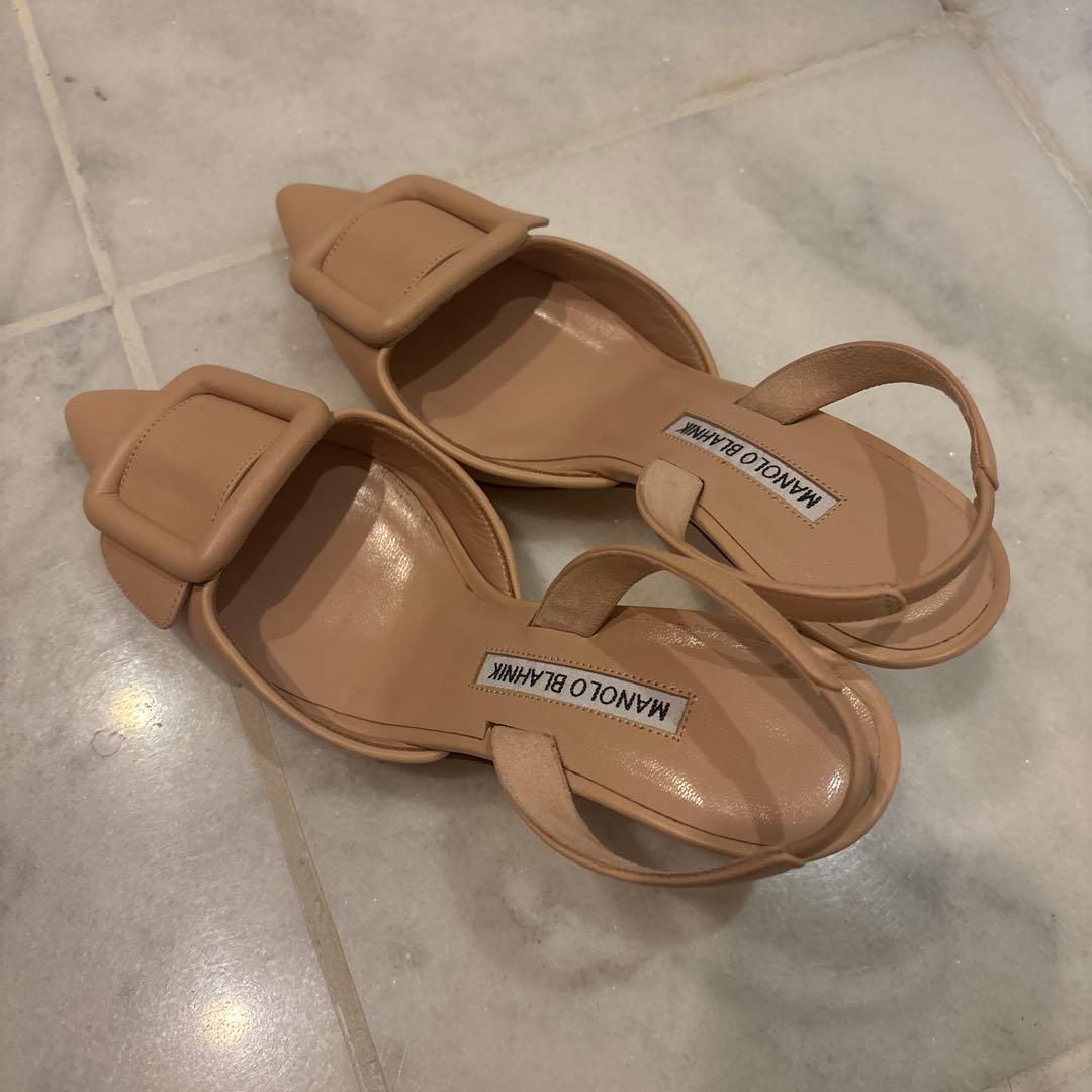 R*Y様 お値下げ！美品！マノロブラニク　メイセールピンクベージュ35.5