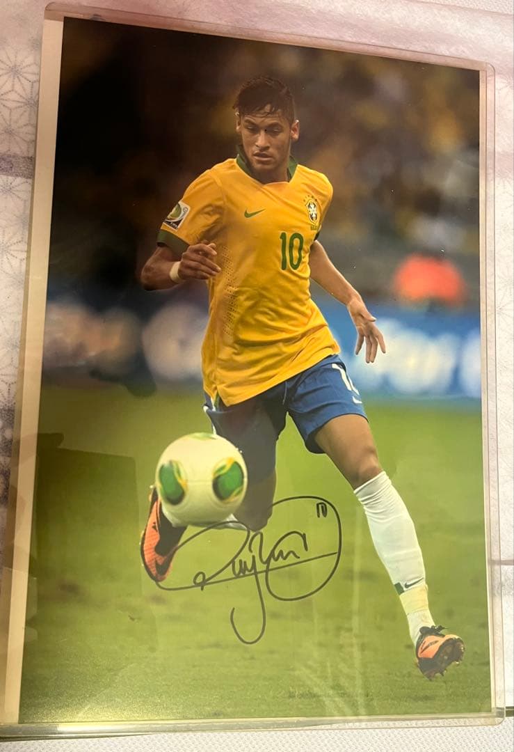 ネイマール選手　直筆サインパネル　ブラジル代表