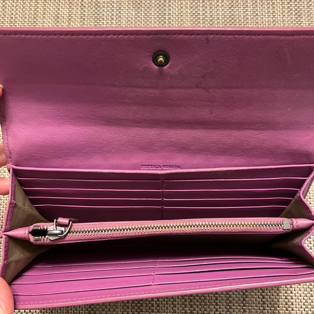 BOTTEGA VENETA ピンク長財布