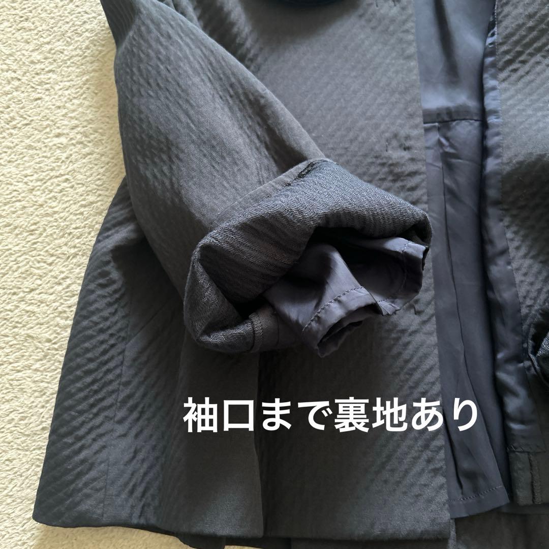 FOXEY キルティング 2way ノーカラージャケット　ネイビー 紺 40