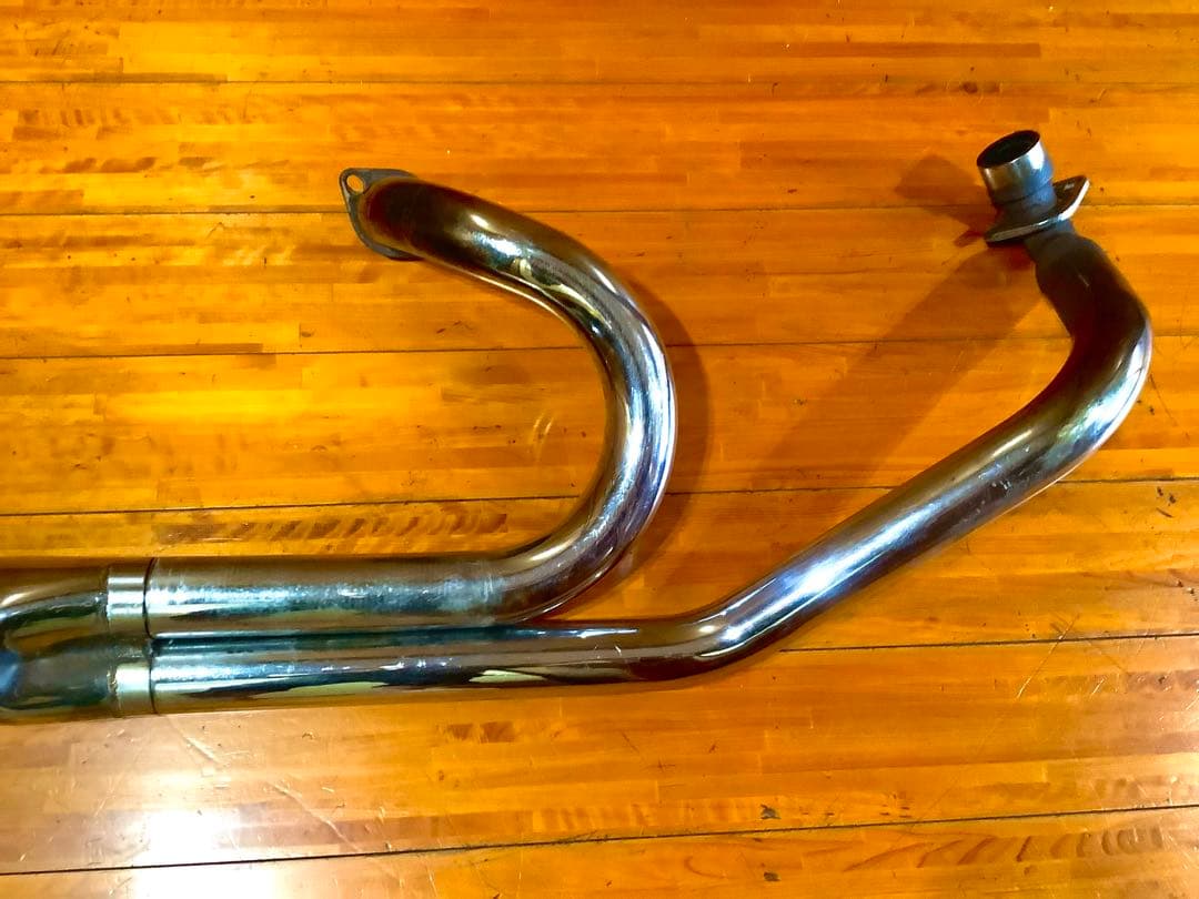 ドラッグスター400クラシック 2in1マフラー 極太スラッシュカットマフラー