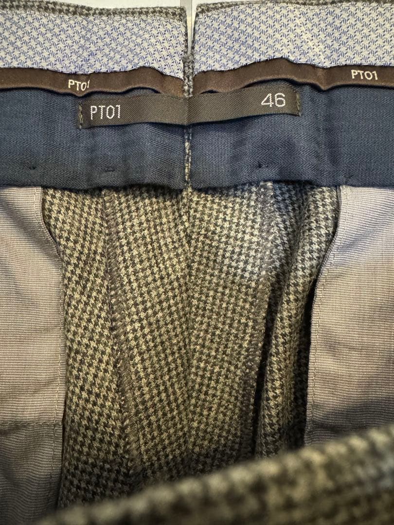 y*u様 PT01 ハウンドトゥースチェックパンツ 46