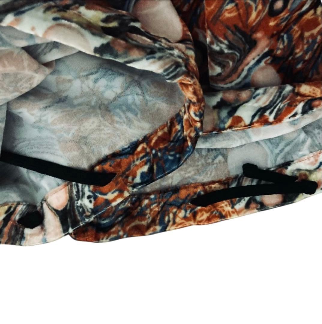 Needles ニードルズ 20AW 総柄ベロアパンツ オレンジ マーブル模様