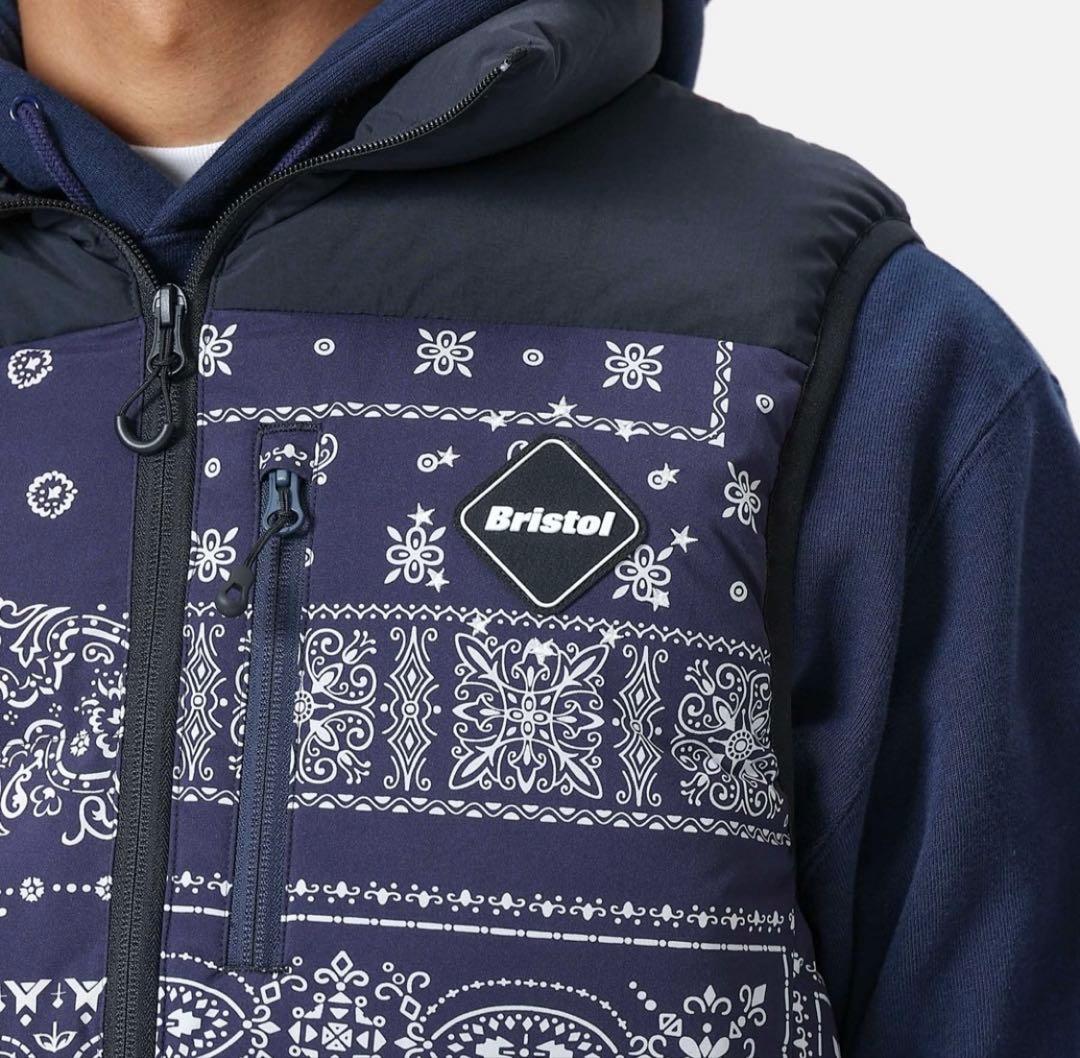 e*0様 FCRBダウンベスト ネイビー✖︎バンダナXL