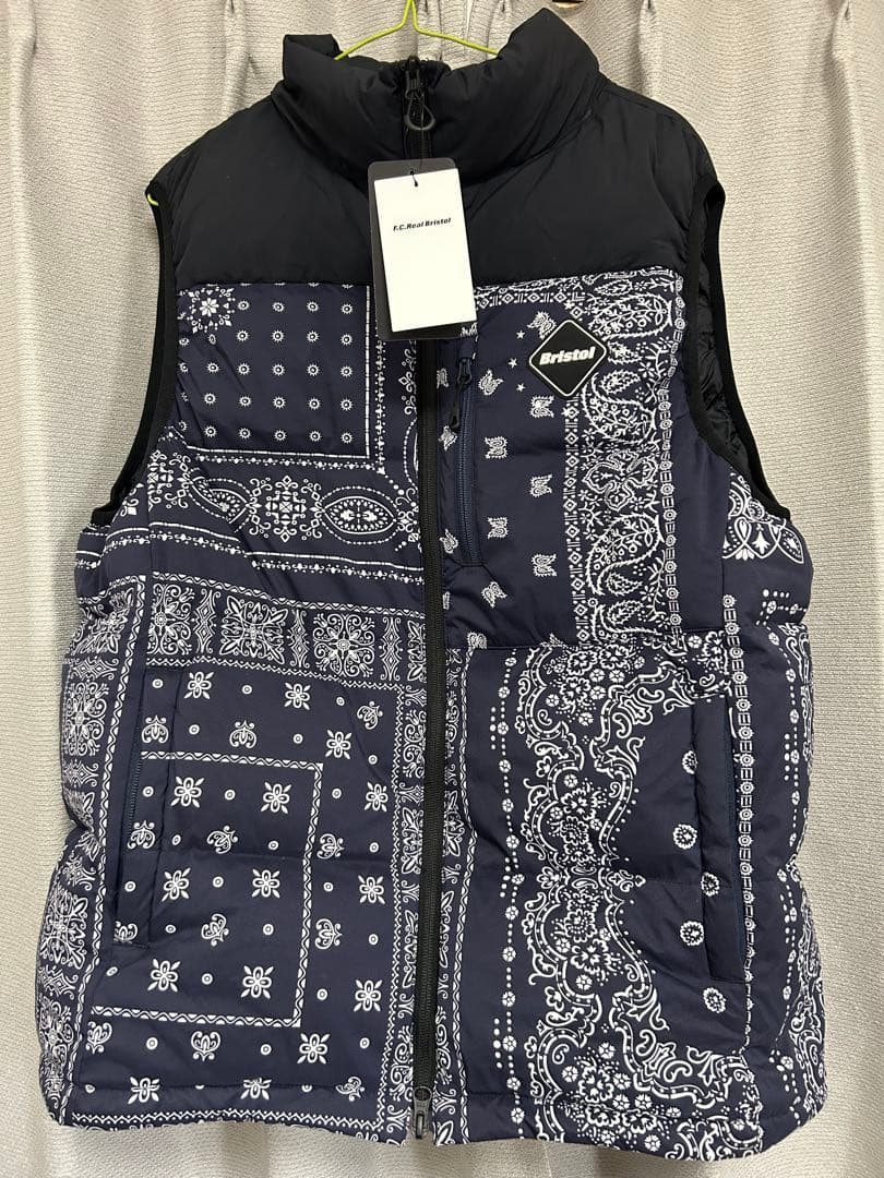 e*0様 FCRBダウンベスト ネイビー✖︎バンダナXL