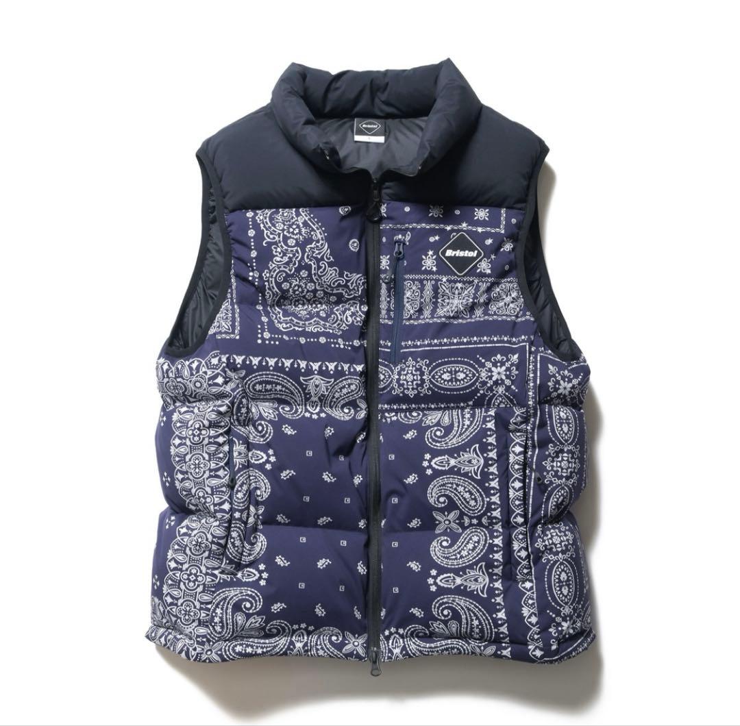 e*0様 FCRBダウンベスト ネイビー✖︎バンダナXL