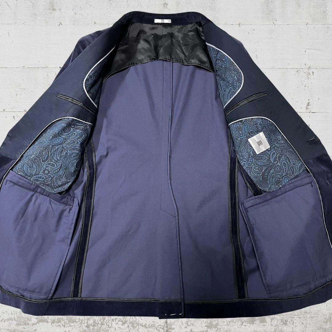 未使用級 スーツセレクト セットアップ スーツ コーデュロイ ペイズリー柄