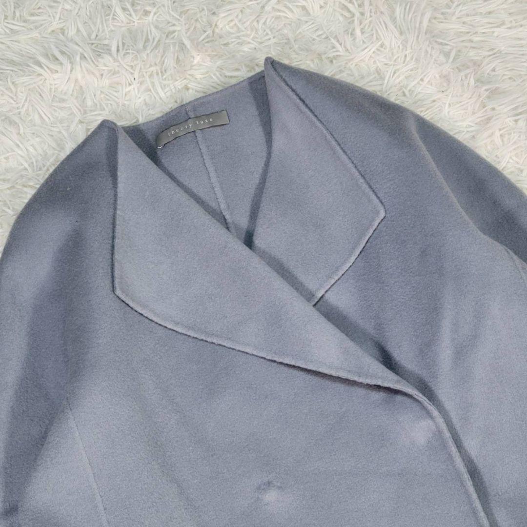 セオリーリュクス　リバーコート　ダブルフェイス　ノーカラー　カシミヤ　ウール　M