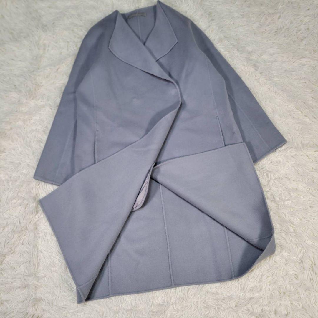 セオリーリュクス　リバーコート　ダブルフェイス　ノーカラー　カシミヤ　ウール　M