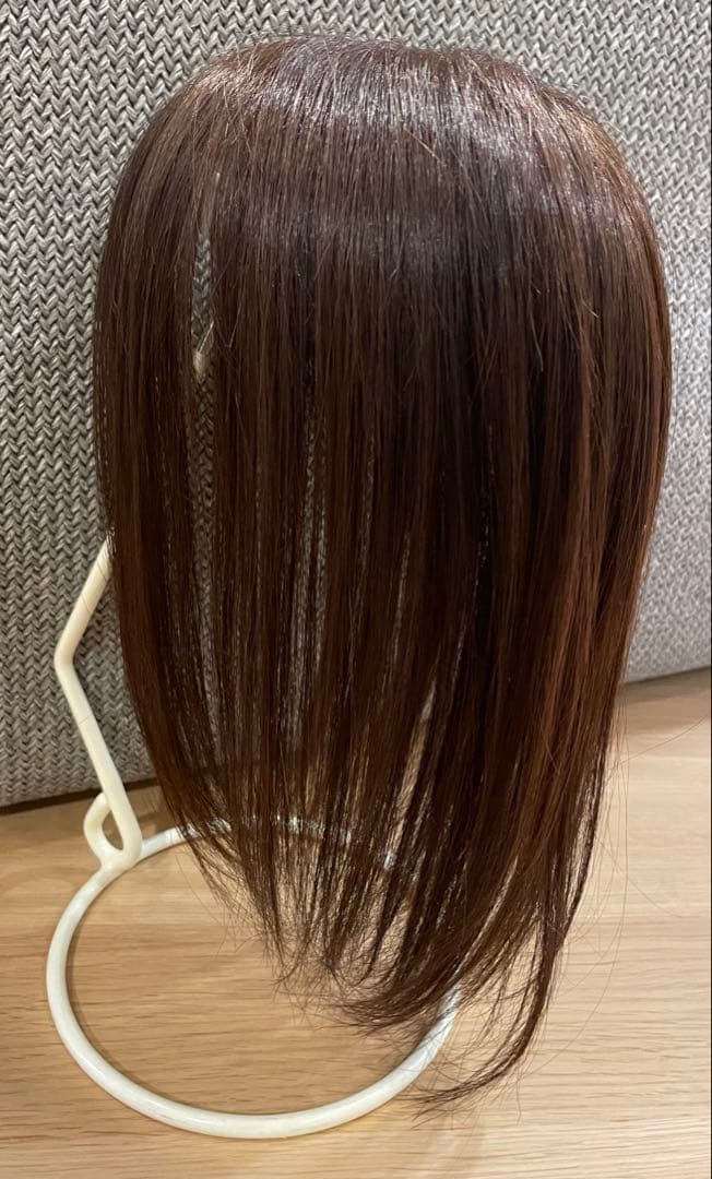 百合子ウィッグ　ネオピース 8×13cm 前髪なし レミー人毛 100%