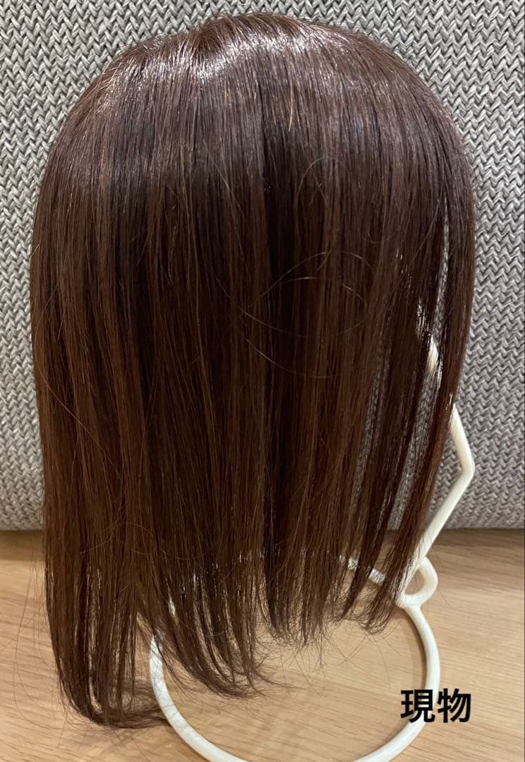 百合子ウィッグ　ネオピース 8×13cm 前髪なし レミー人毛 100%