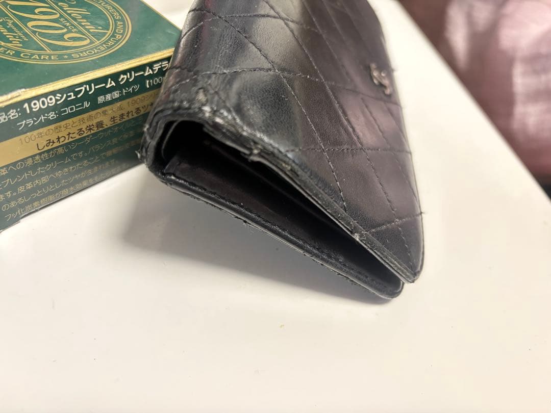 CHANEL ブラック キルティング 長財布