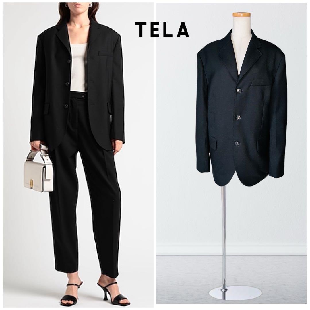 TELA イタリア製 ウール テーラード サイドベンツ ジャケット M 黒