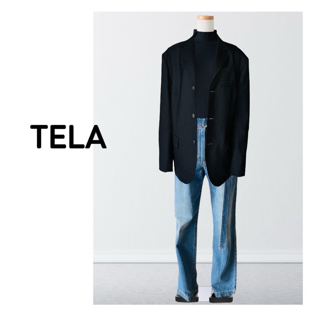 TELA イタリア製 ウール テーラード サイドベンツ ジャケット M 黒