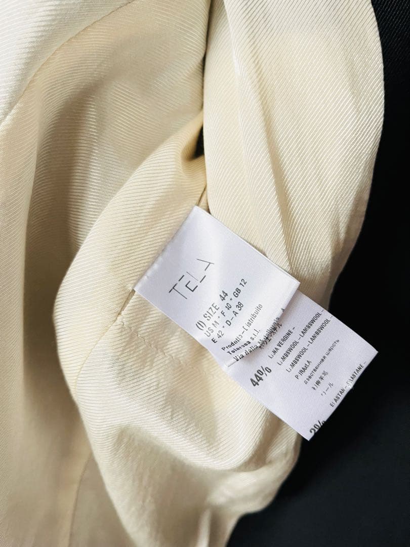 TELA イタリア製 ウール テーラード サイドベンツ ジャケット M 黒