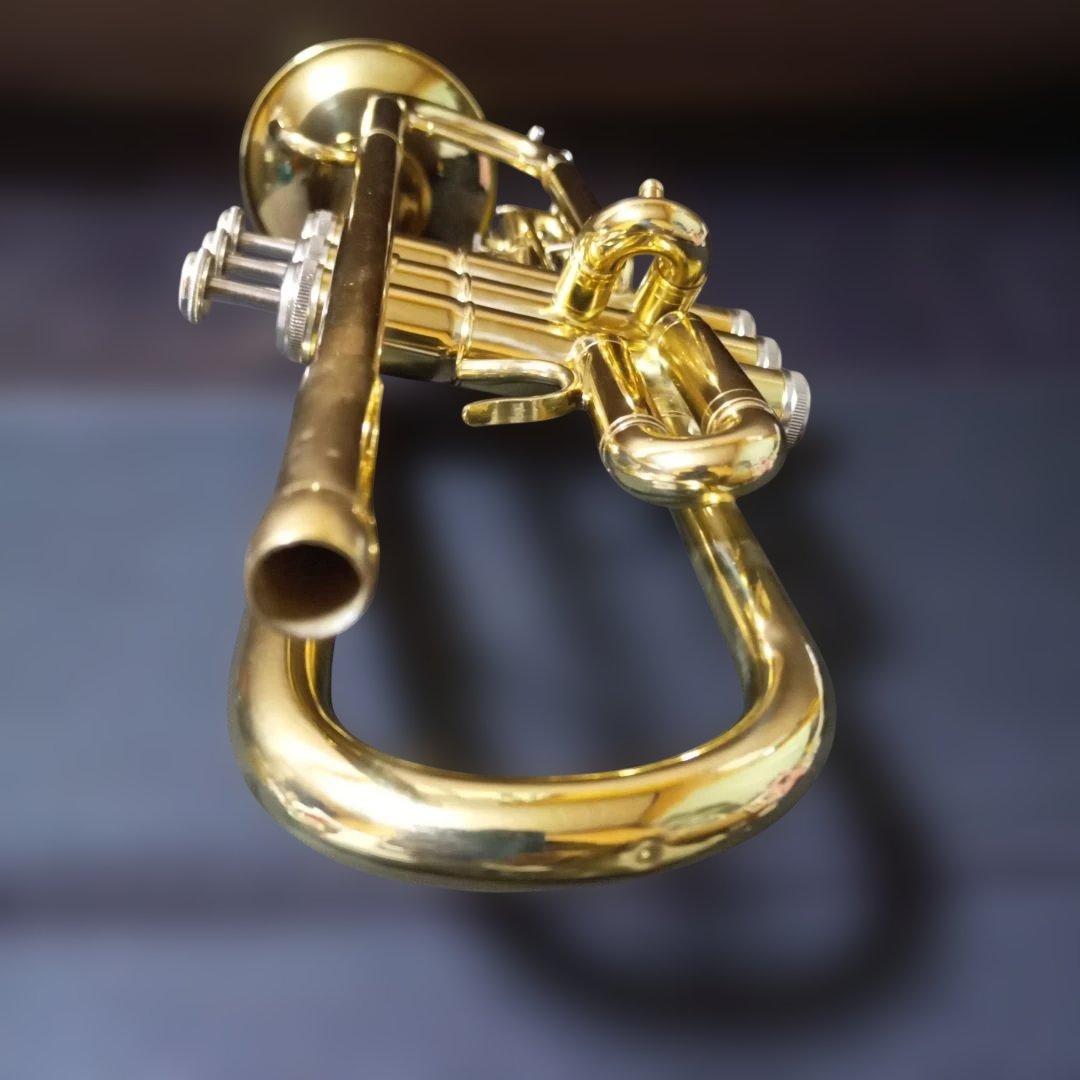 トランペット本体 メーカー不明 ゴールド金色 ケース マウスピースセット