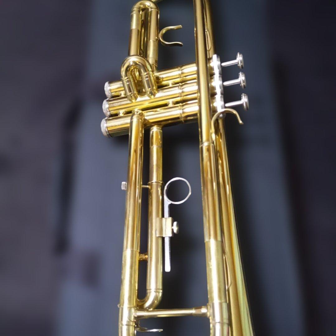 トランペット本体 メーカー不明 ゴールド金色 ケース マウスピースセット