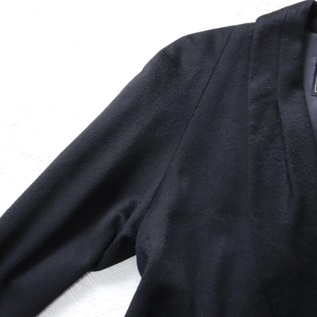 極美品！カシミア100％！高級ロングコート　丸襟　チェスターコート　マキシ丈