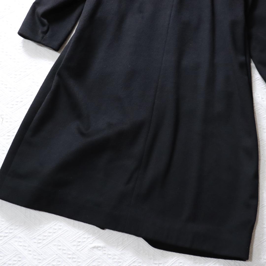 極美品！カシミア100％！高級ロングコート　丸襟　チェスターコート　マキシ丈
