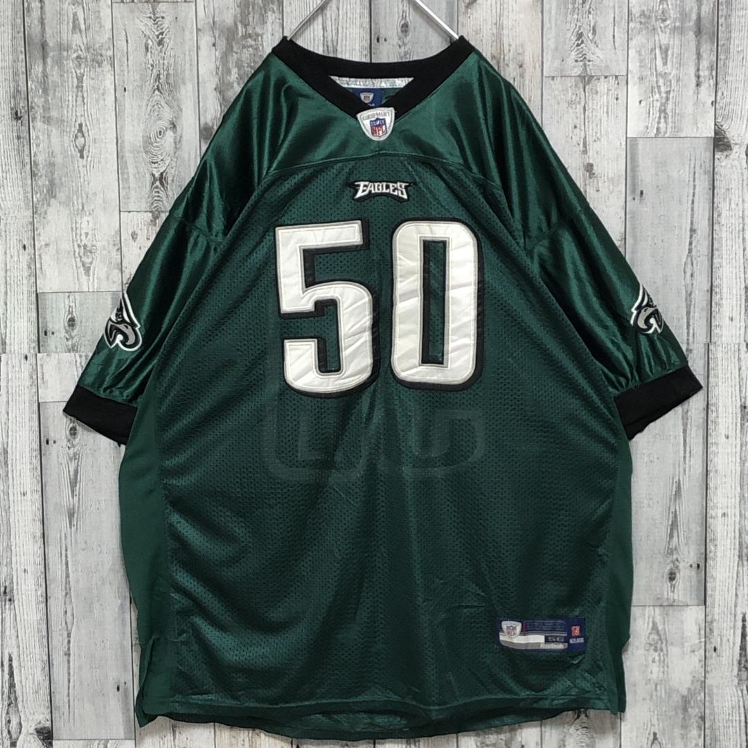 NFLイーグルス リーボック 3XL 刺繍 アメフト ゲームシャツ ユニフォーム