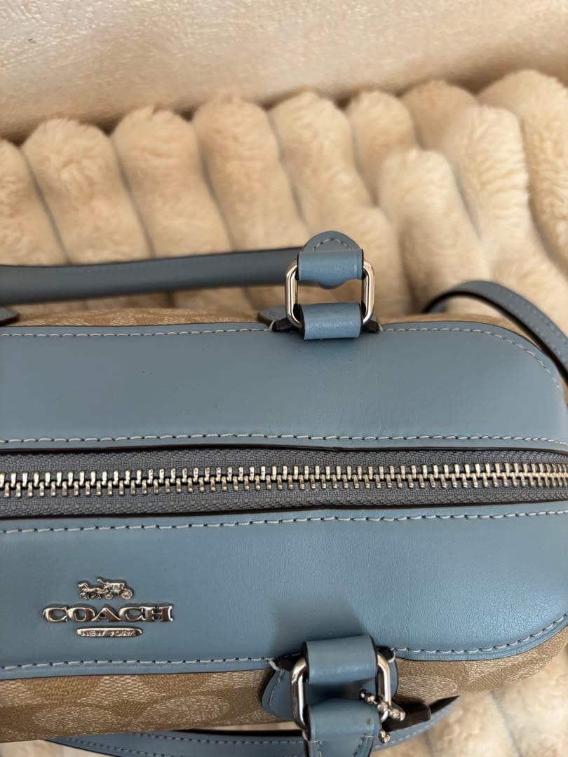ケ*ー様 Coach ショルダーバッグ ベージュ/ライトブルー