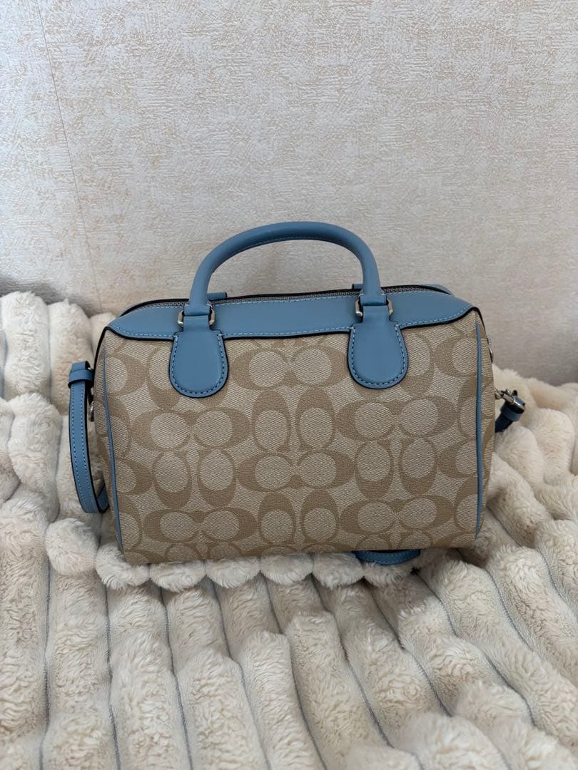 ケ*ー様 Coach ショルダーバッグ ベージュ/ライトブルー