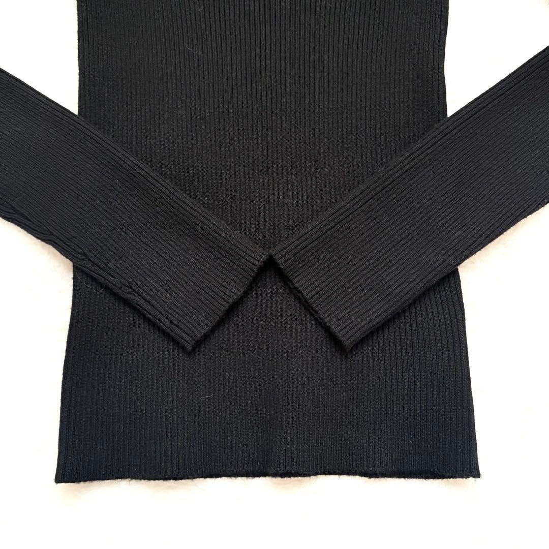 anuans アニュアンス　カシミアブレンド　デコルテ　リブニットプルオーバー