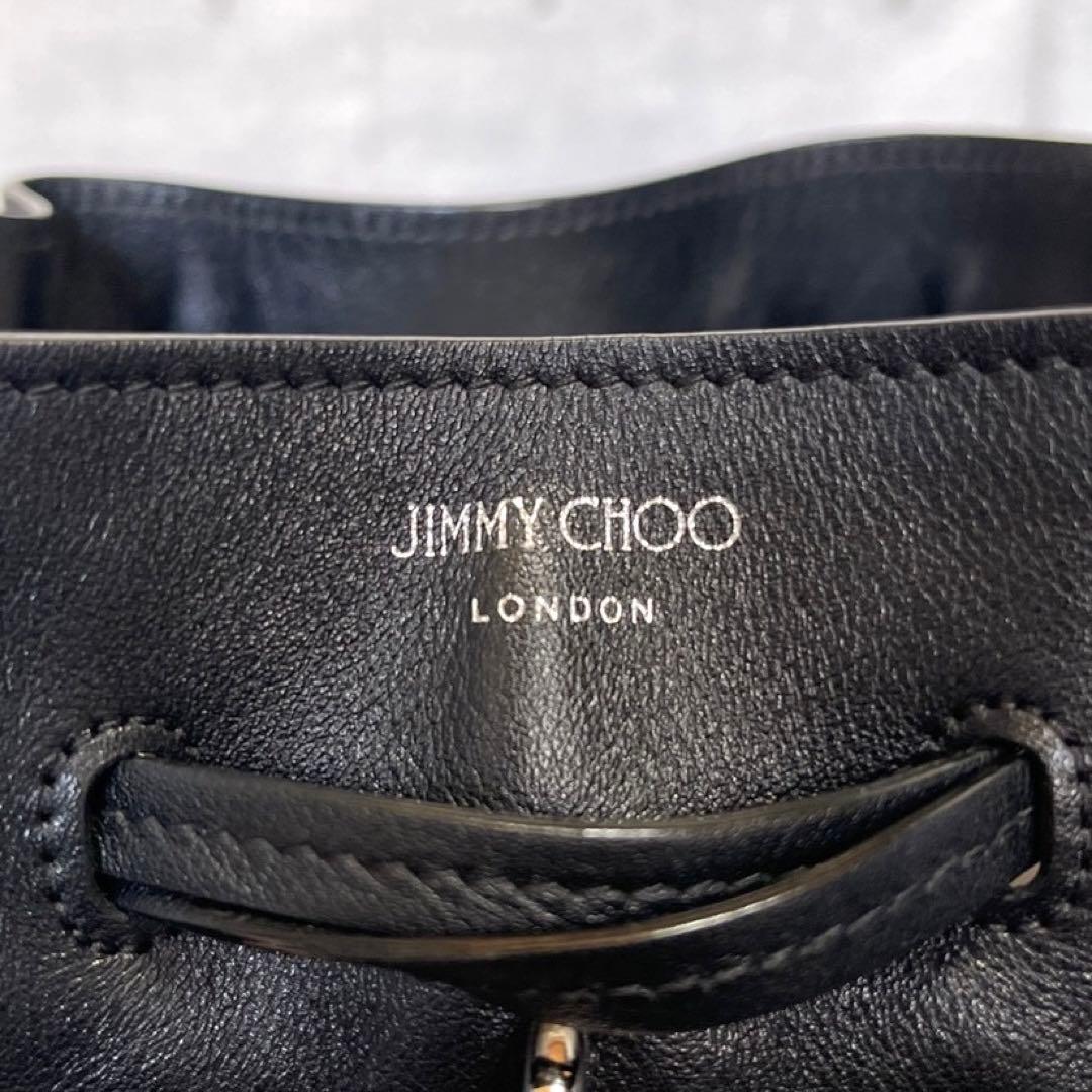 専用品JIMMY CHOO ブラック キャリー ドローストリングショルダーバッグ