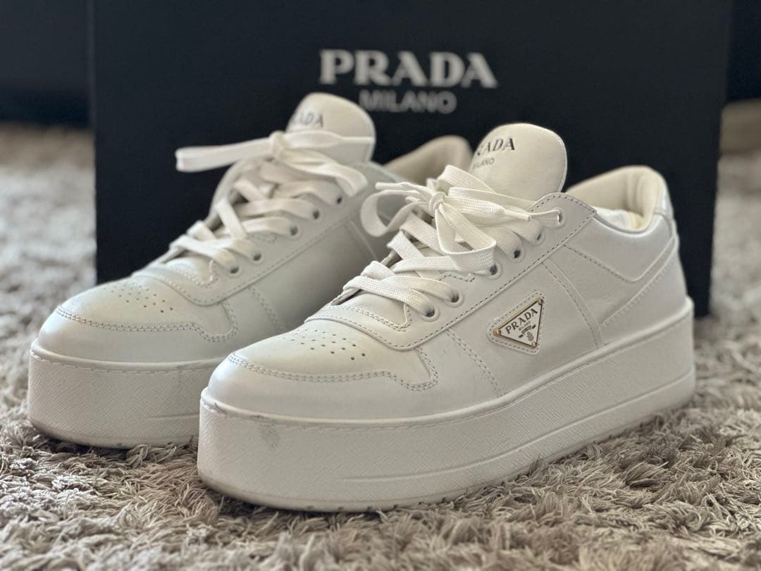 正規品PRADA ダウンタウン　ボールドレザースニーカー サイズ40