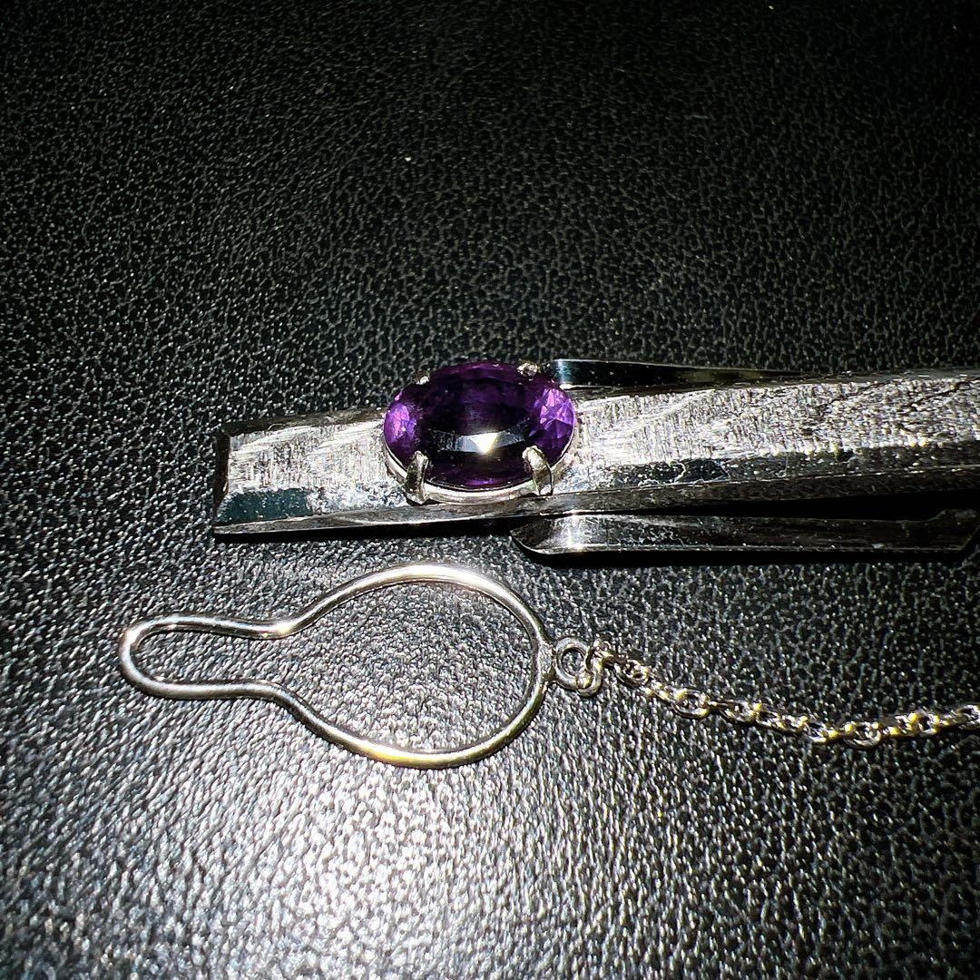 K14WG ネクタイピン　アメジスト