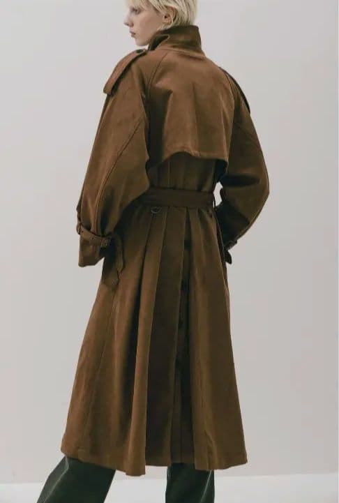 新品THE TOE 合皮トレンチコート　ブラック