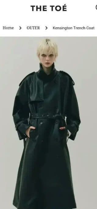 新品THE TOE 合皮トレンチコート　ブラック
