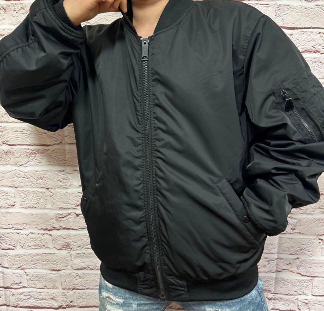 【☆破格のバックロゴ☆】AVIREX フライトジャケット XL 黒 入手超困難