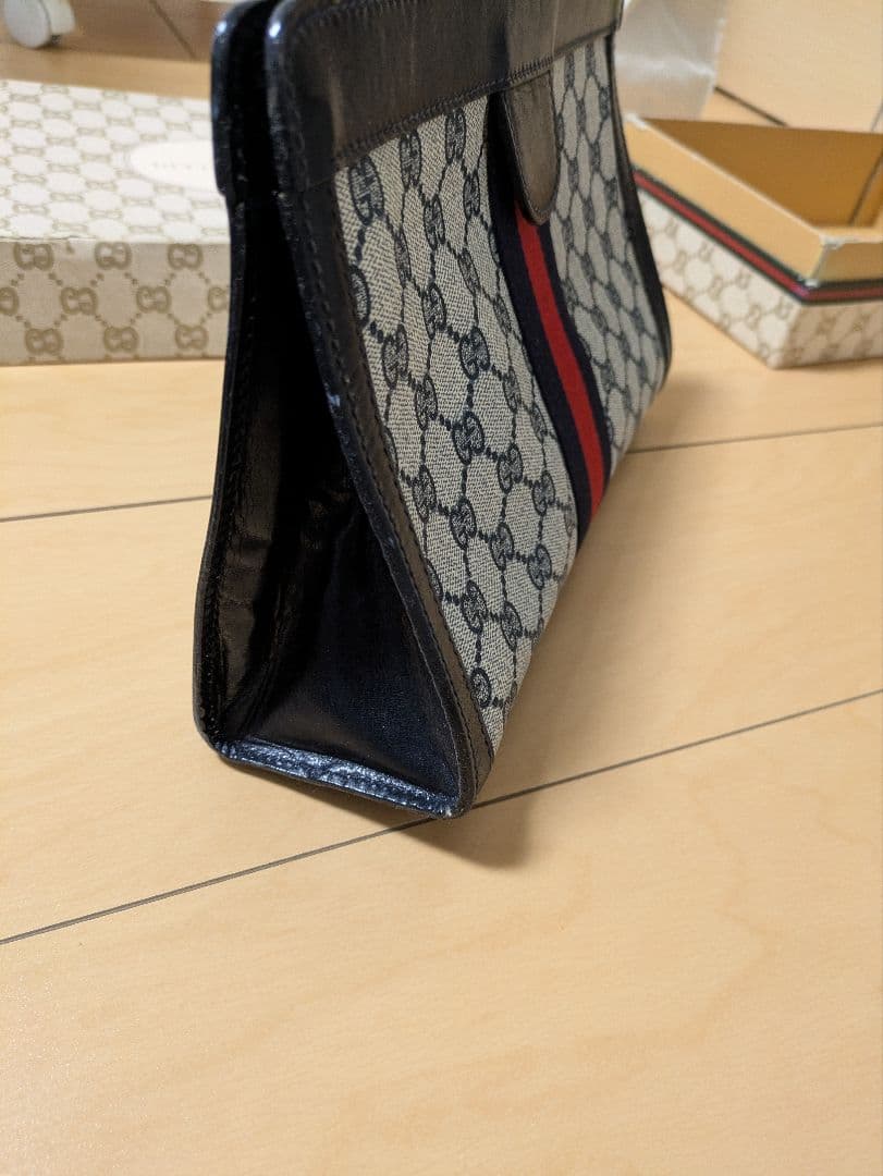 オールドグッチ セカンドバッグ クラッチ シェリーライン GGスプリーム