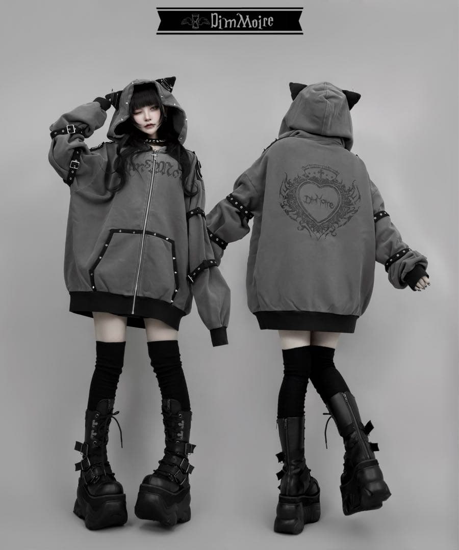 【DimMoire】 Evil Catパーカー グレー