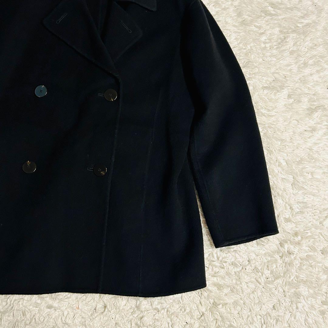 【美品】21AW セオリー カシミヤブレンド ピーコート ダブルフェイス 黒