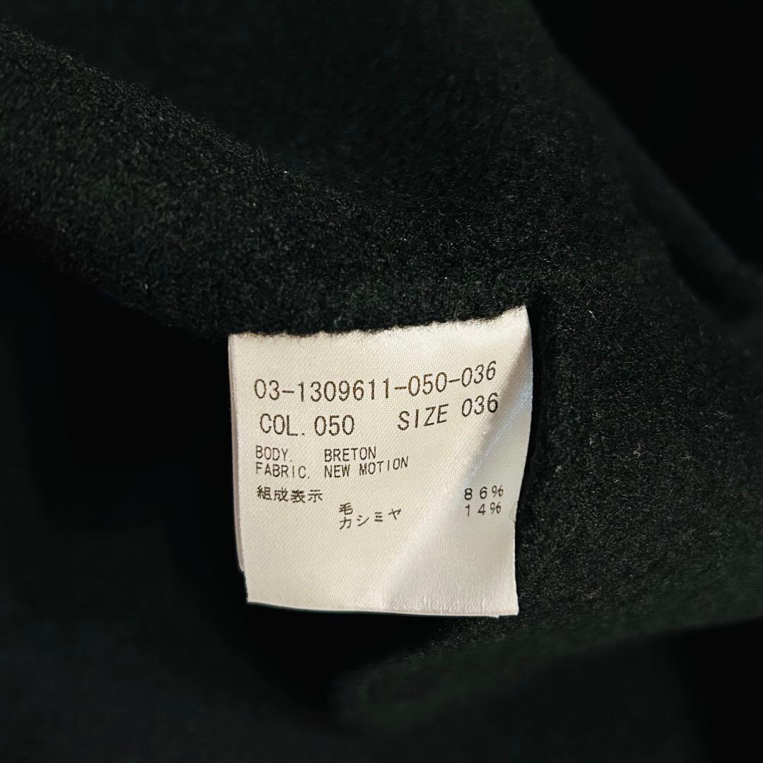 【美品】21AW セオリー カシミヤブレンド ピーコート ダブルフェイス 黒