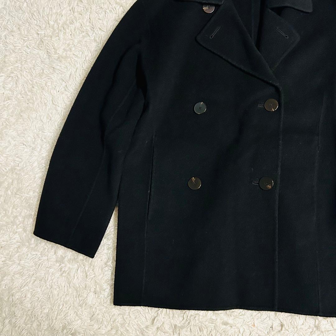 【美品】21AW セオリー カシミヤブレンド ピーコート ダブルフェイス 黒