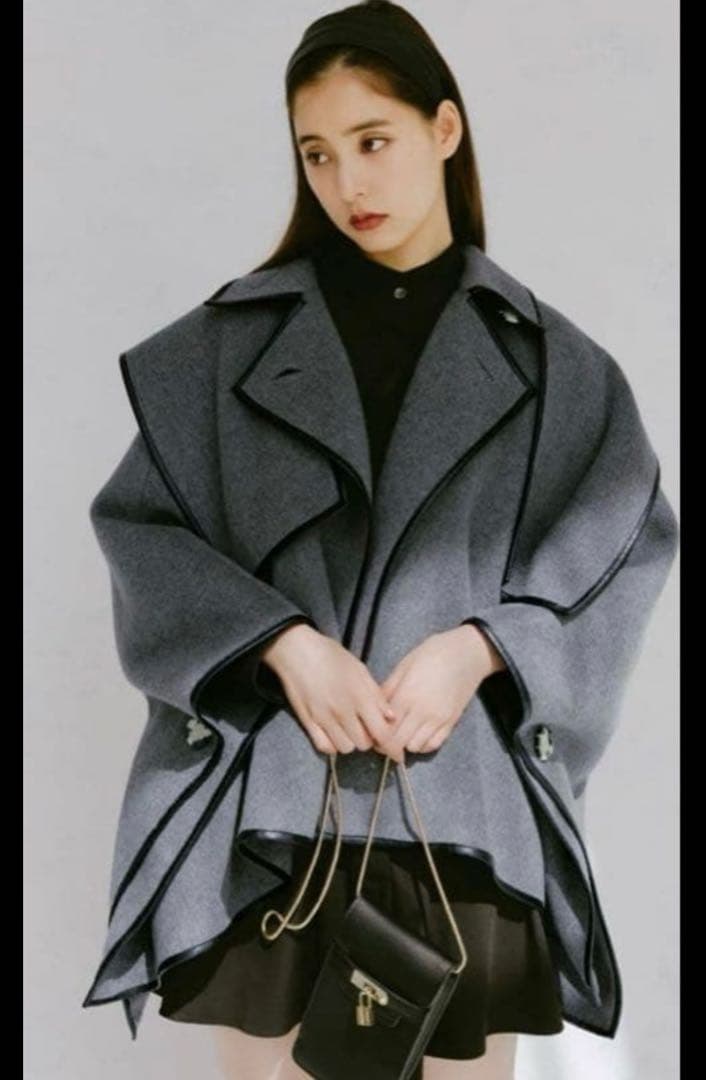 グレー ウール　SNIDEL×新木優子×sweetコラボレーションポンチョコート