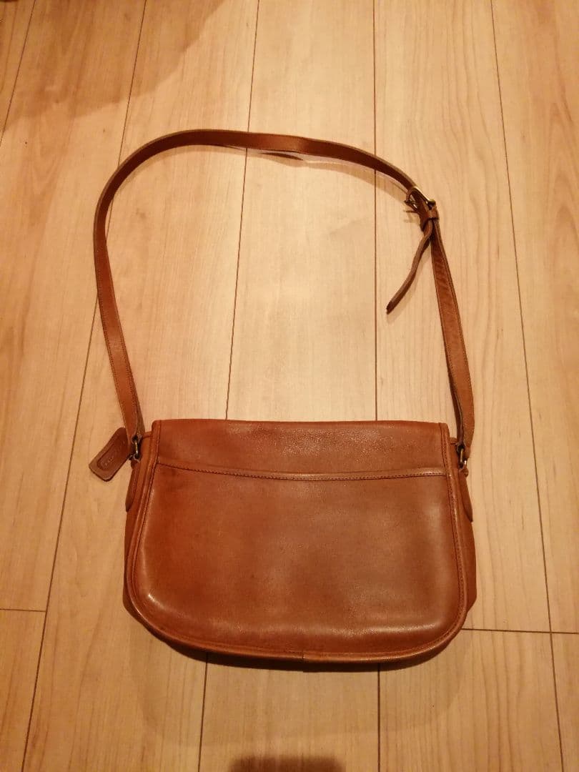 オールドコーチ　coach　ブラウンレザーショルダーバッグ　本革　アメリカ製