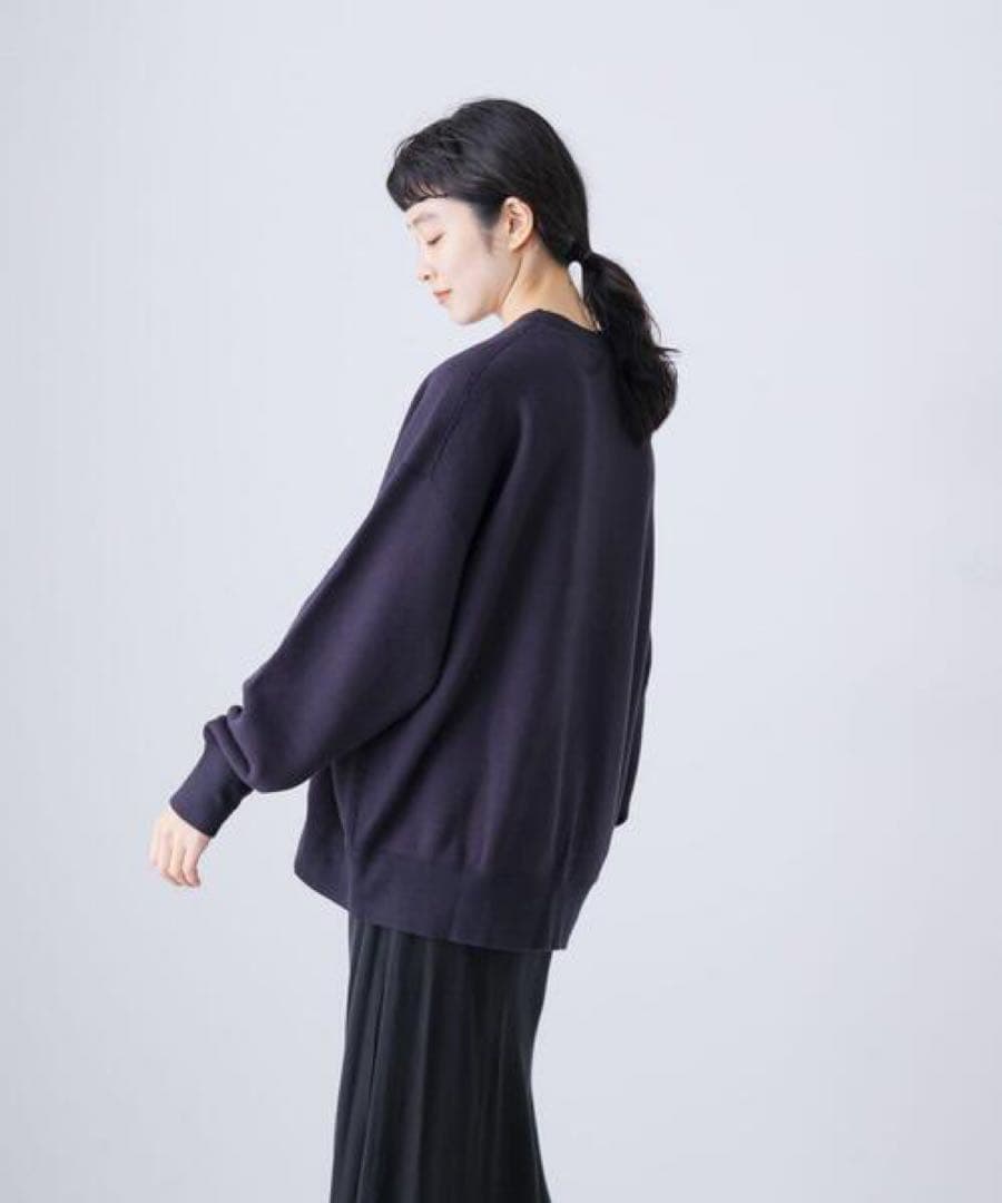 かぐれ コットンリヨセルスウェットプルオーバー　ネイビー