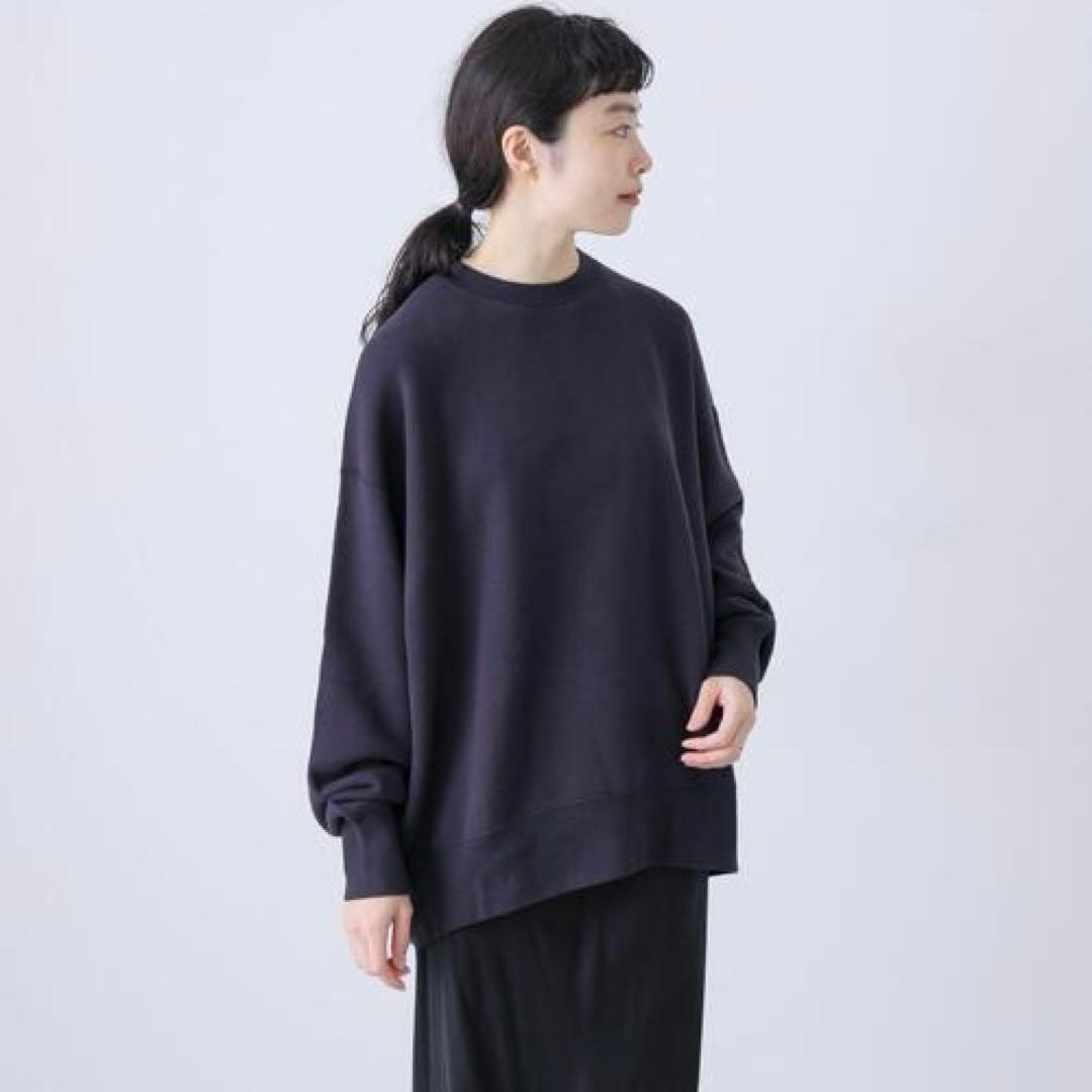 かぐれ コットンリヨセルスウェットプルオーバー　ネイビー