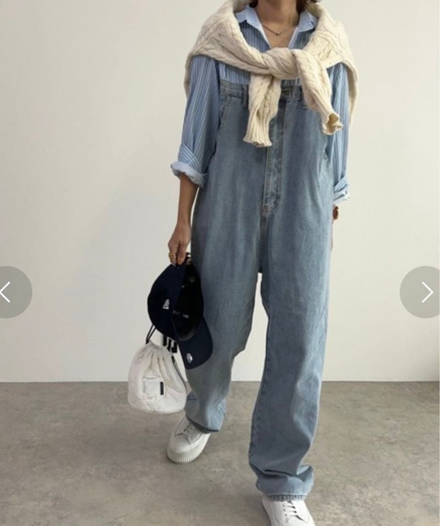 owndaily シャツドッキングデニムジャンプスーツ