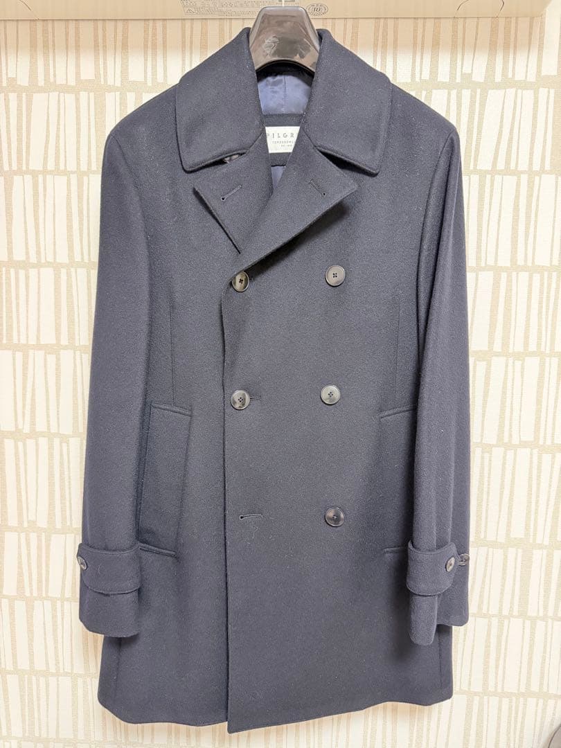 【超美品】トゥモローランド PILGRIM ダークブルー ピーコート 本日発送可