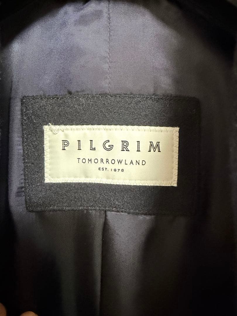 【超美品】トゥモローランド PILGRIM ダークブルー ピーコート 本日発送可