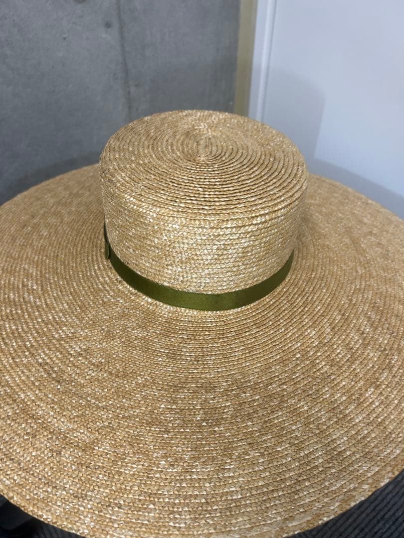 【未使用美品】CHANEL 麦わら帽 ストロー ボートハット ベージュ