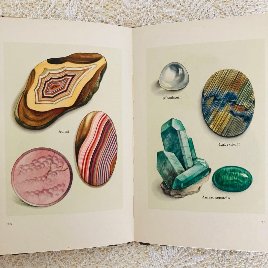 洋書　古書　インゼル文庫 No. 54　小さな鉱物の本　宝石　美しいイラスト♡